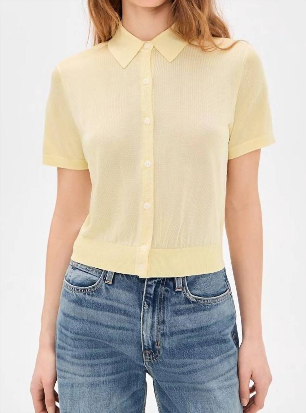 NEW PISTOLA lucca knit cardigan in pale yellow